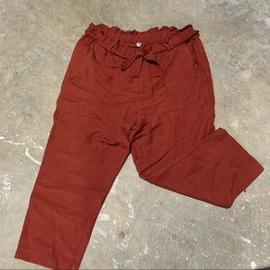 Rust Colored Paper Bag Pant